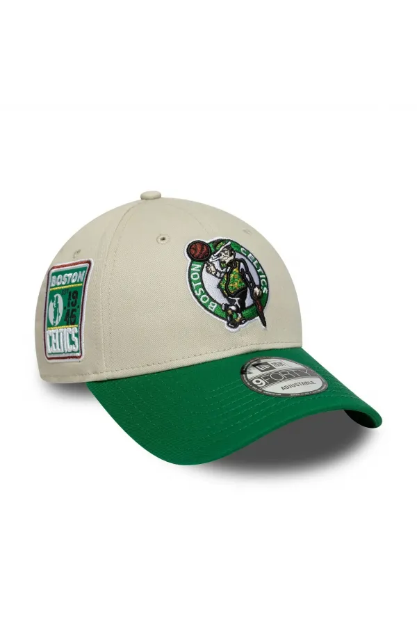 Șapcă NEW ERA 9FORTY Boston Celtics Contrast Patch beige
