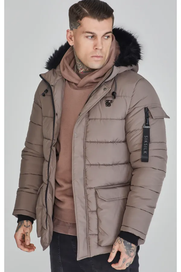 Jachetă SIKSILK Expedition Parka beige