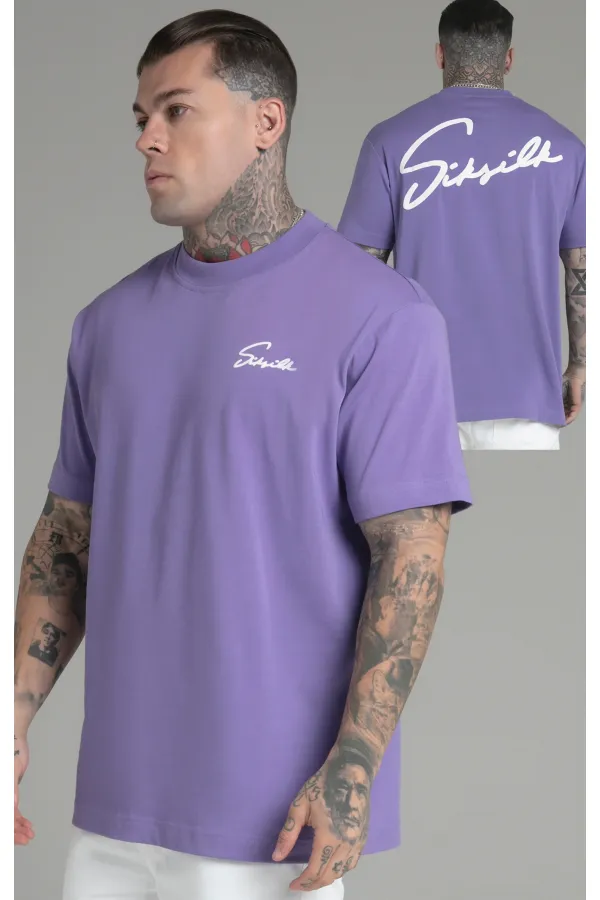 Tricou SIKSILK Script Oversized purple