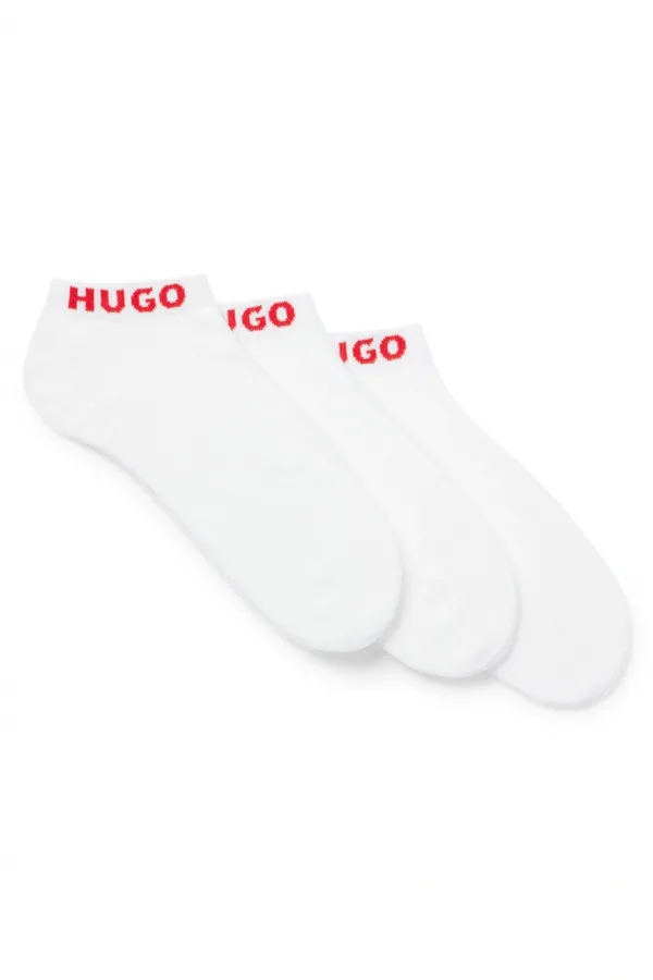 Șosete HUGO 3-pack Ankle Logo white