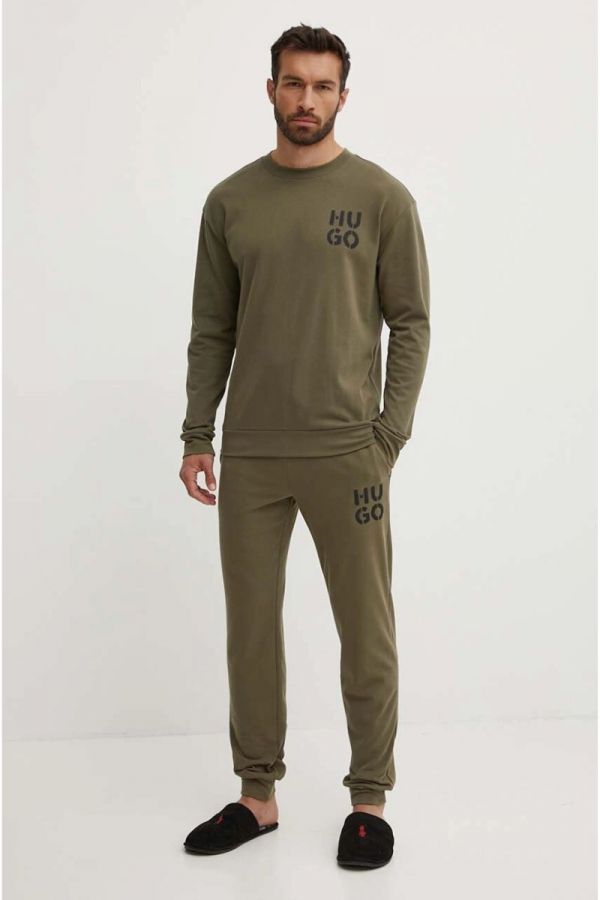 Trening HUGO L-spray Logo khaki