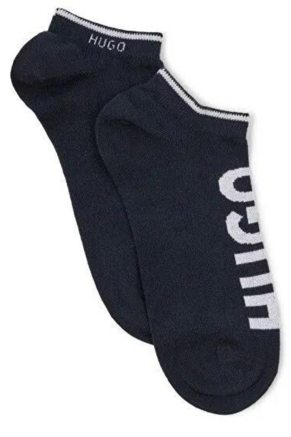 Șosete HUGO 2-pack Ankle Logo navy