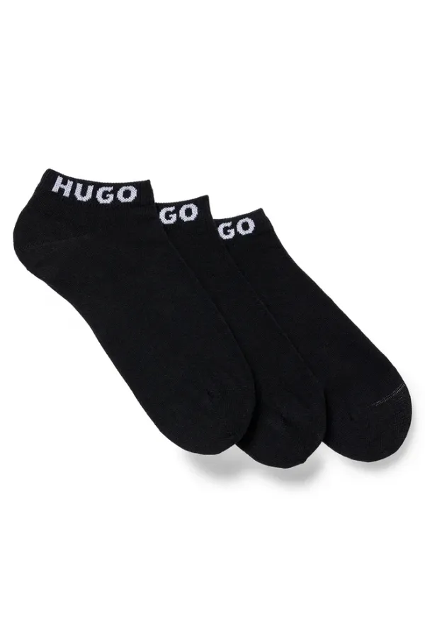 Șosete HUGO 3-pack Ankle Logo black